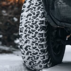 Snow covered tire.